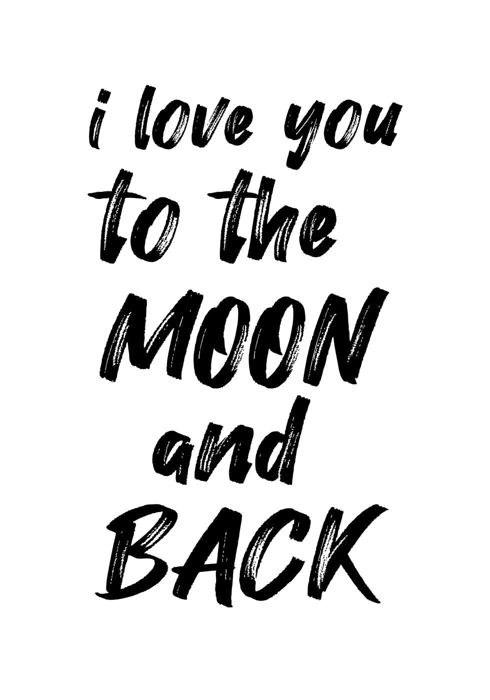 Love you to the moon and back nursery quote Plakat - Posterbox.no