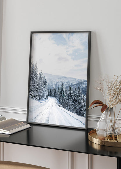 Winter Norway Road Plakat - Posterbox.no