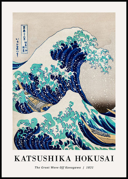 The Great Wave Off Kanagawa by Katsushika Hokusai Plakat - Posterbox.no