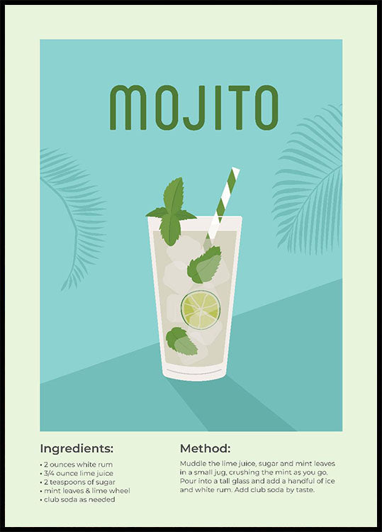 Mojito Cocktail Plakat - Posterbox.no