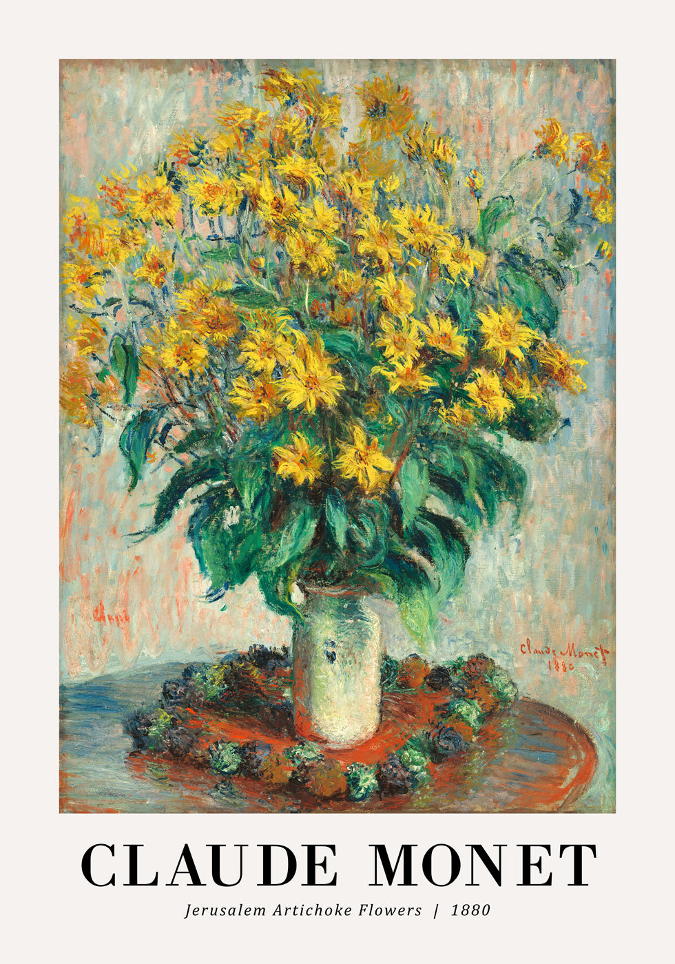 Jerusalem Artichoke Flowers 1880 Plakat by Claude Monet - Posterbox.no