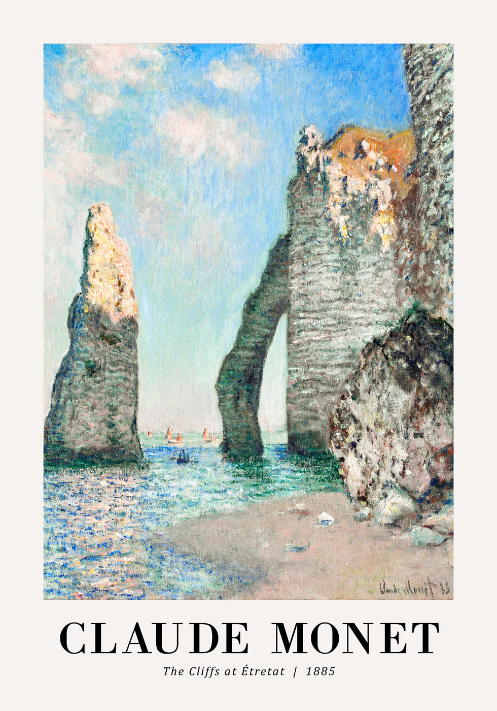 The Cliffs at Etretat 1885 Plakat by Claude Monet - Posterbox.no