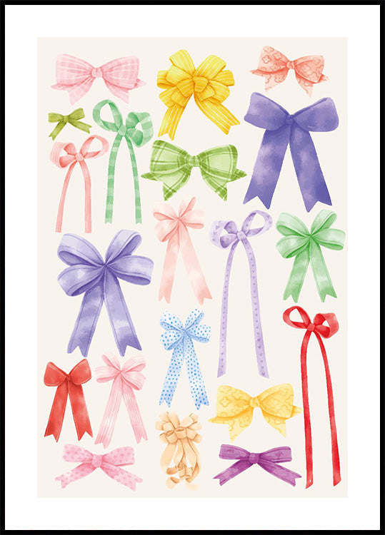 Colorful Bow Collection Poster