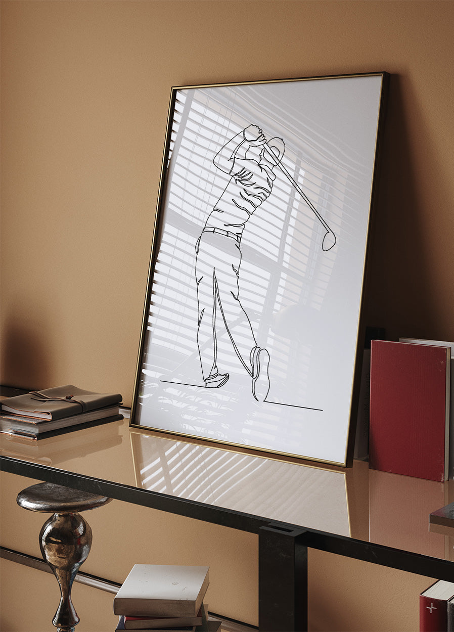 Golf Line Art Plakat - Posterbox.no