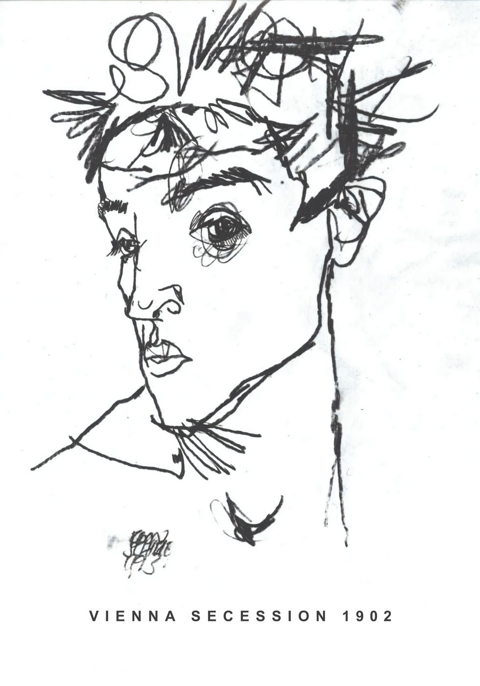 Egon Schiele Self Portrait Plakat - Posterbox.no