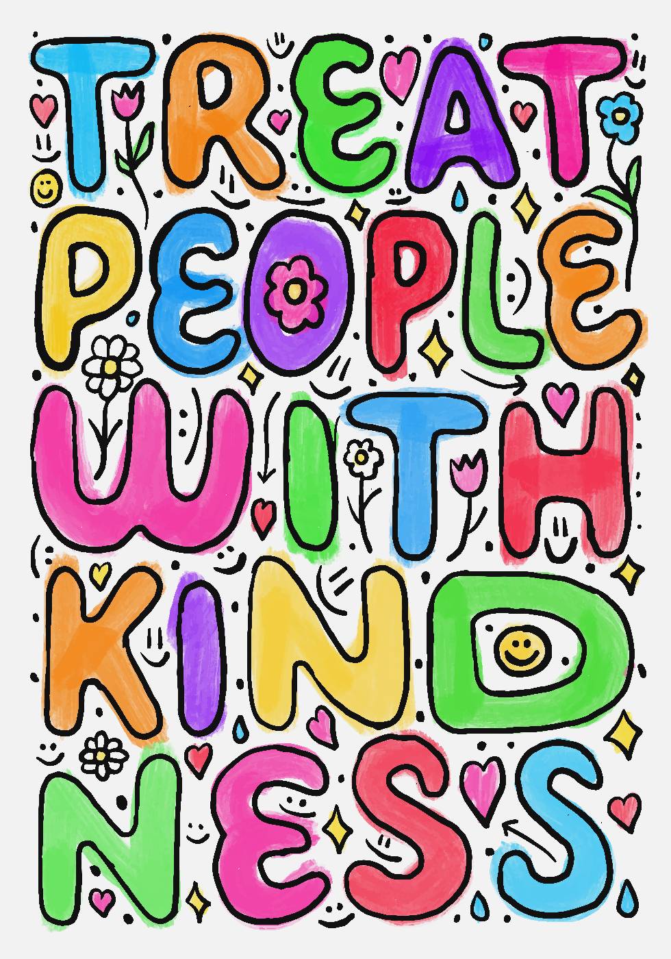 Treat People With Kindness Plakat - Posterbox.no