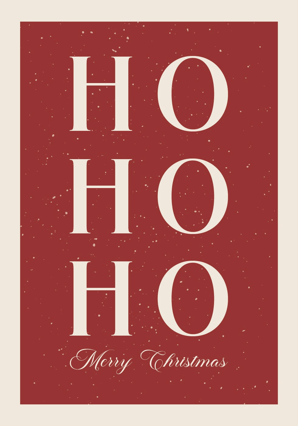 a christmas card with the words ho hoo on it