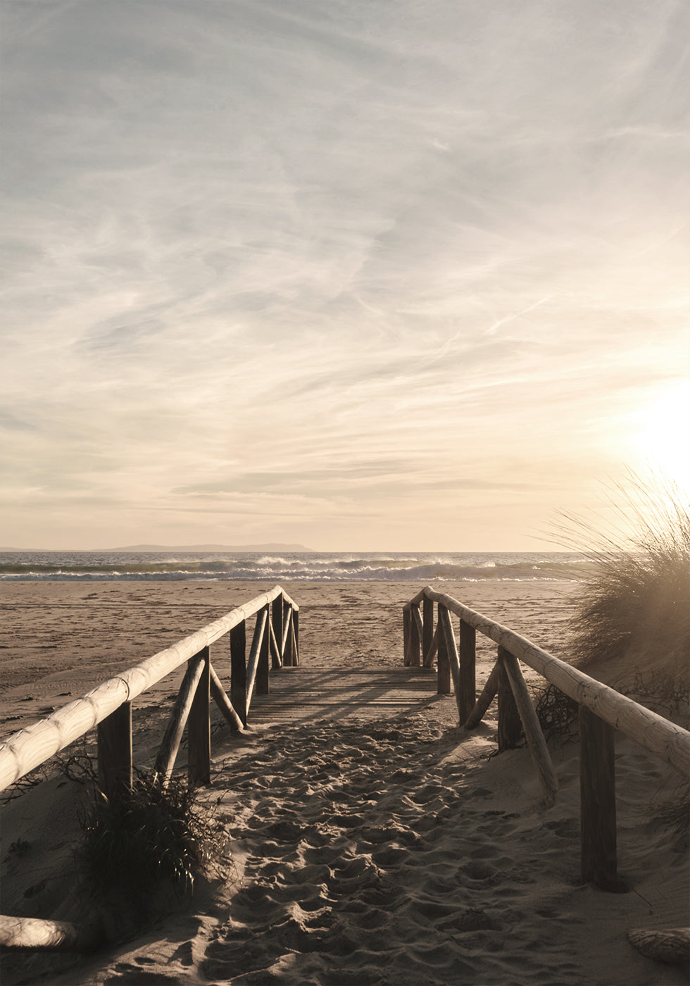 Wooden Pathway to the Ocean Poster