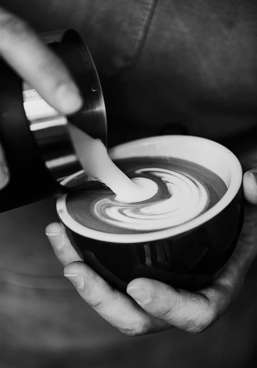 Barista Prepares Latte Coffee Poster