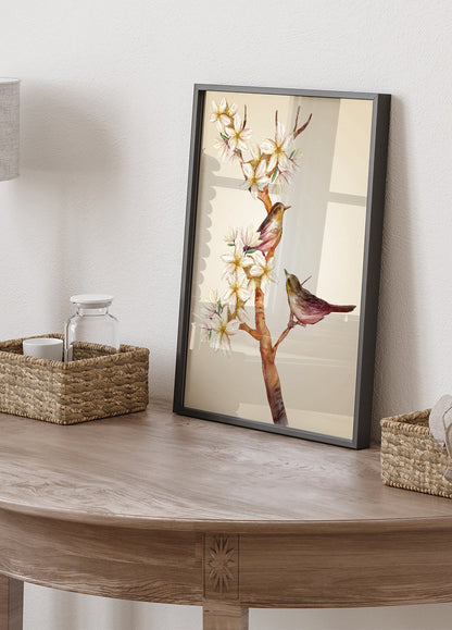 Blossoming Branch with Birds Poster