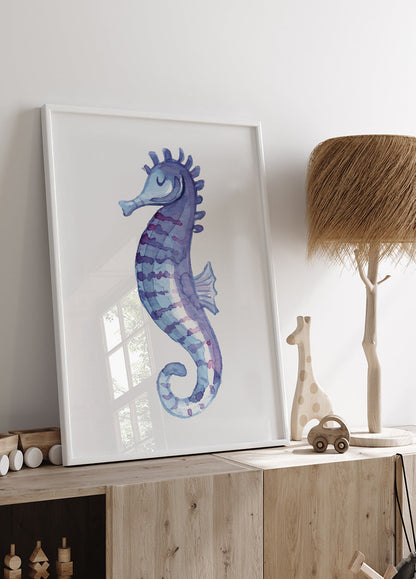 Blue Seahorse Poster