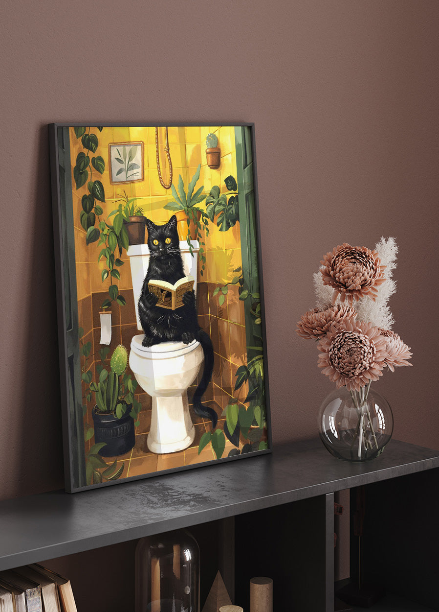 Cat on Toilet Poster