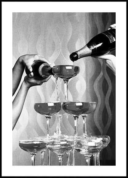 Champagne Glasses Print Poster