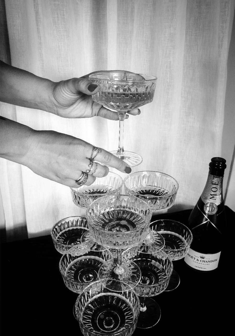 Champagne Glasses Pyramid Poster