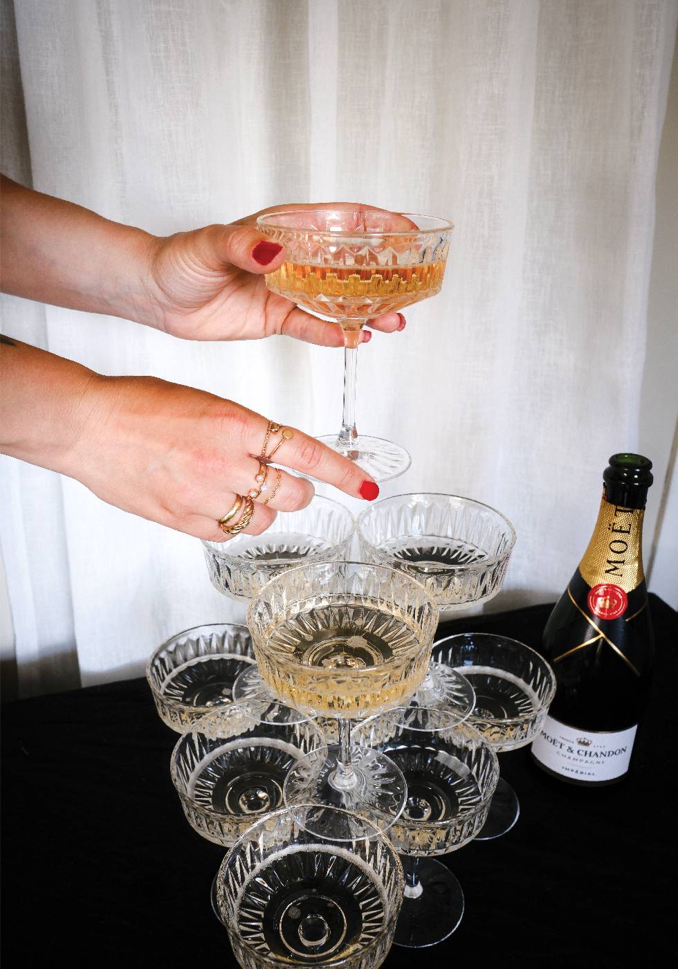 Champagne Glasses Pyramid Print Poster