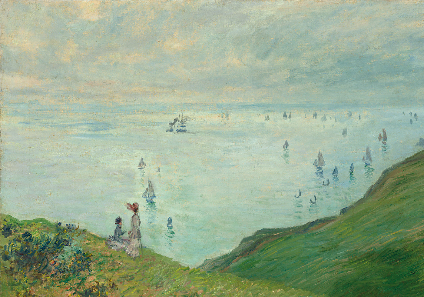 Cliffs at Pourville By Claude Monet Poster