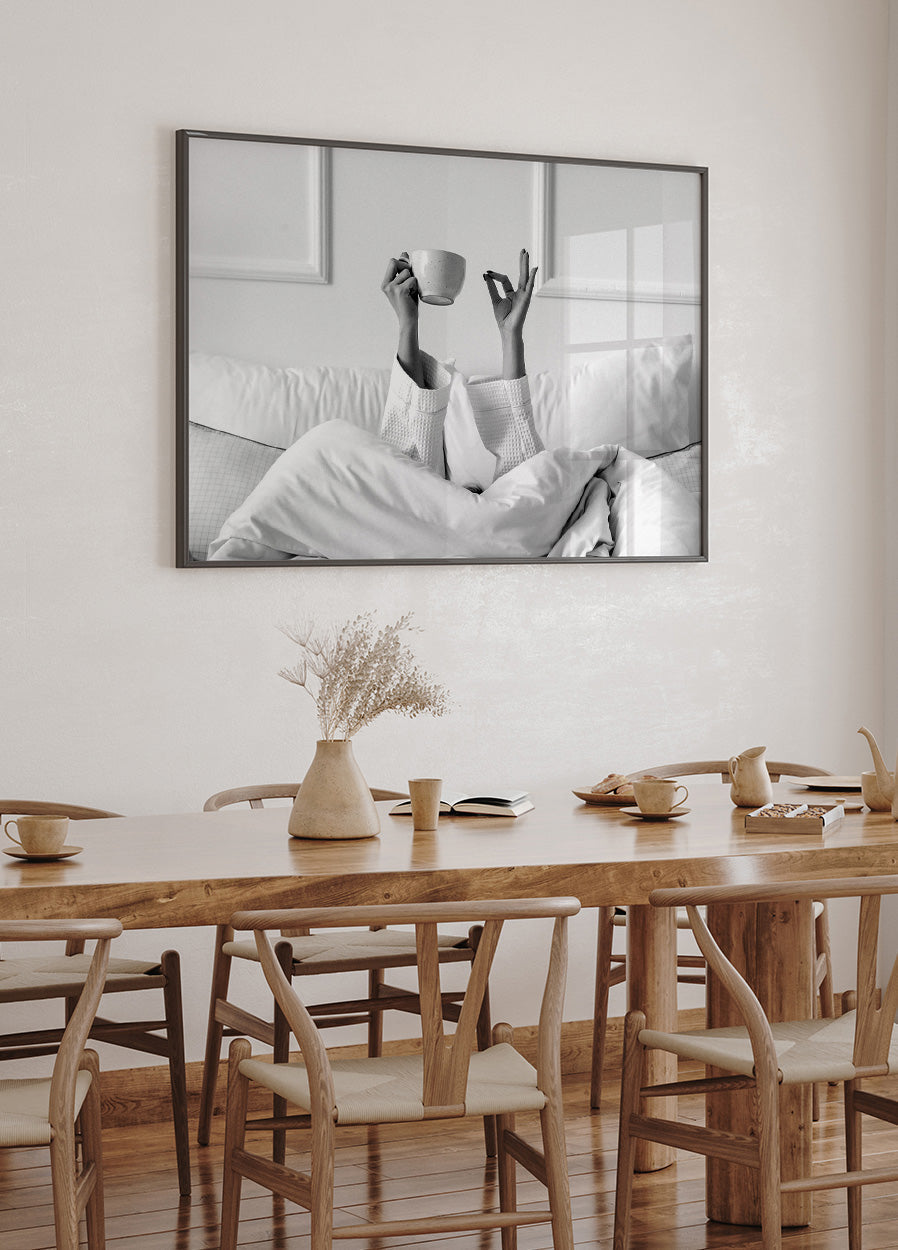 Coffee in Bed Poster Black and White Poster