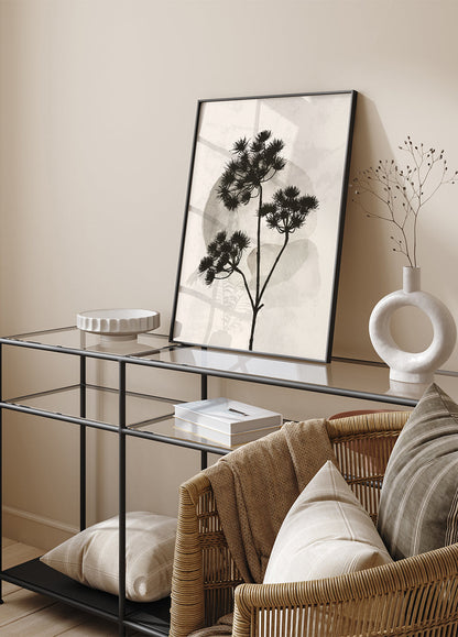 Dried Flower Silhouette Poster