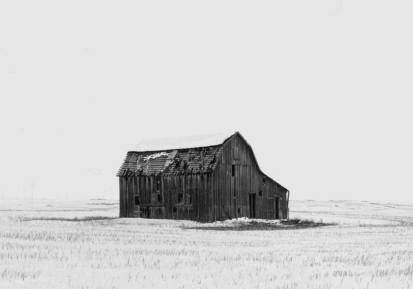 Farm Barn in Winter Poster