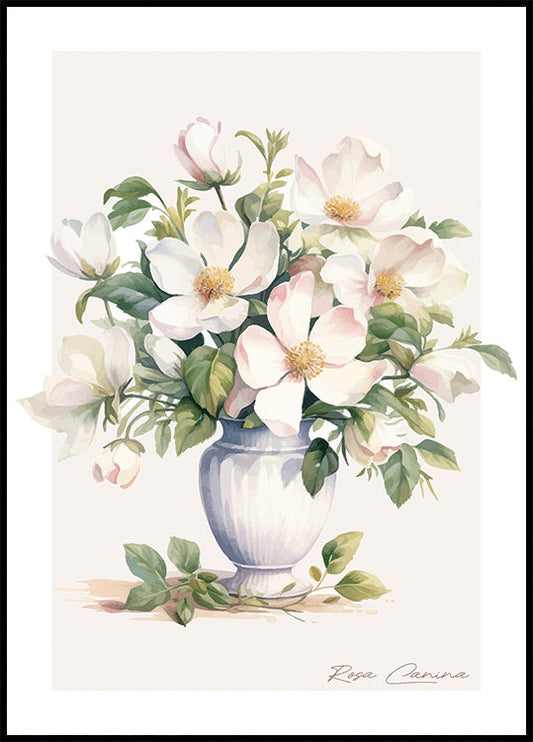 Dog Rose Floral Arrangement Poster