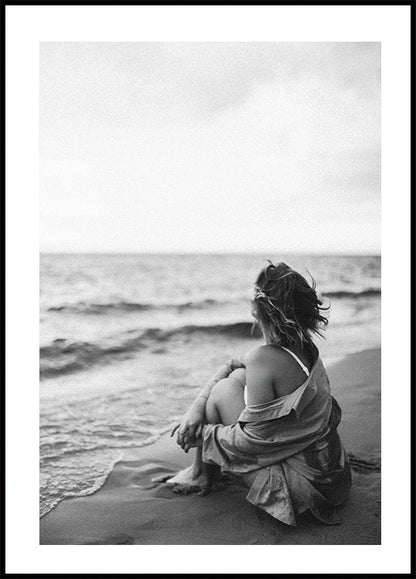 Woman At The Beach Poster