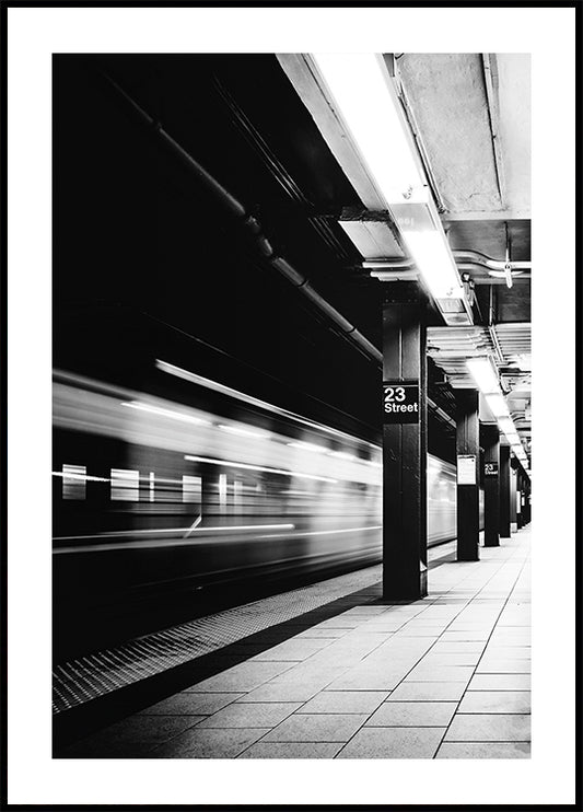 23 Street, New York (B&W) Poster