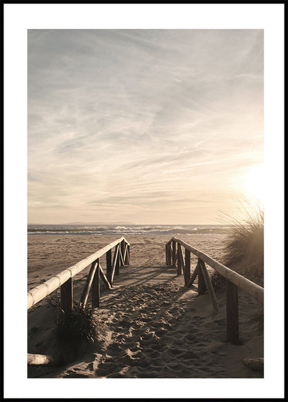 Wooden Pathway to the Ocean Poster