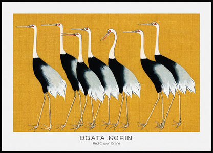 Elegant Red Crown Cranes Poster