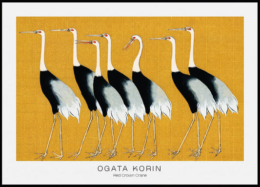 Elegant Red Crown Cranes Poster