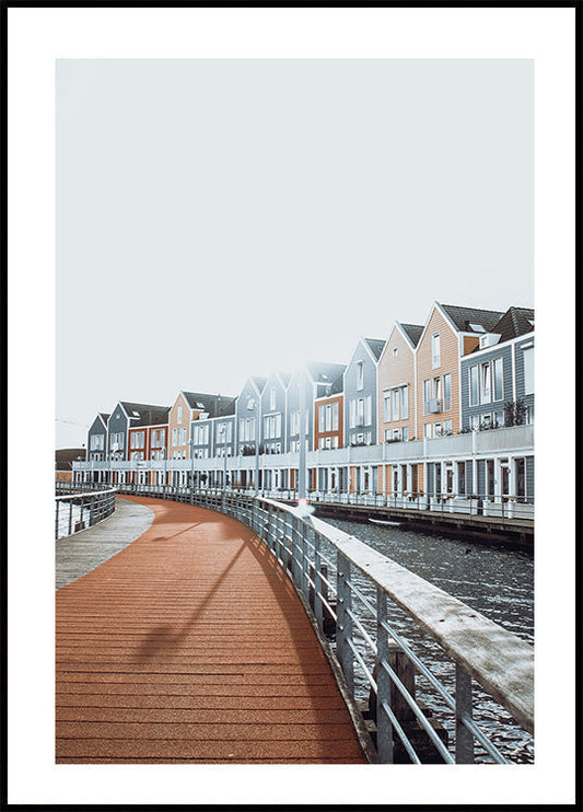 Colorful Waterfront Houses Poster