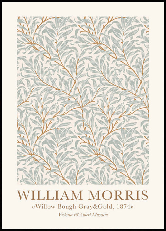 William Morris Willow Boug Gray & Gold Poster