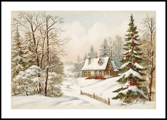 Cozy Winter Landscape Poster