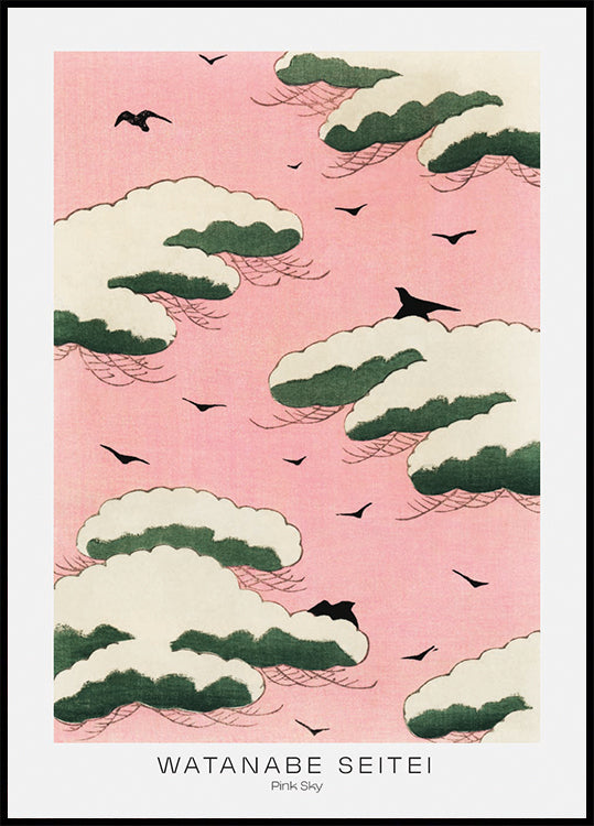 Pink Sky By Watanabe Seitei Poster