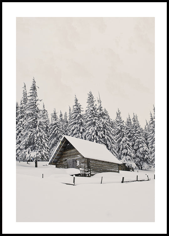 Cabin In Snow Poster