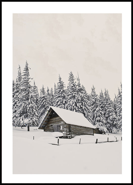 Cabin In Snow Poster