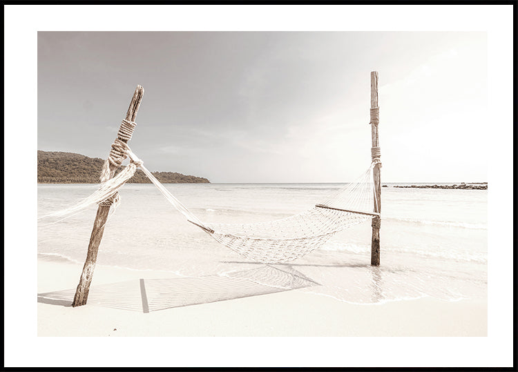 Tropical Beach Hammock Poster