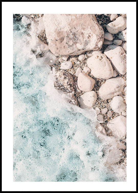 Ocean and Pebbles Poster