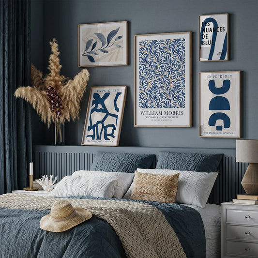 Elegant Wall Art Display in a Bedroom Poster