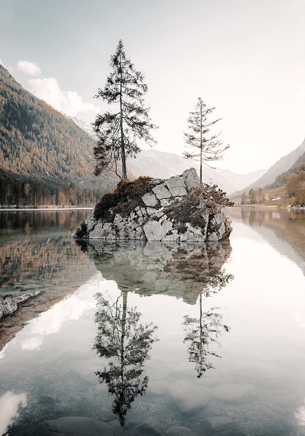 Tranquil Reflections at Lake Hintersee Poster