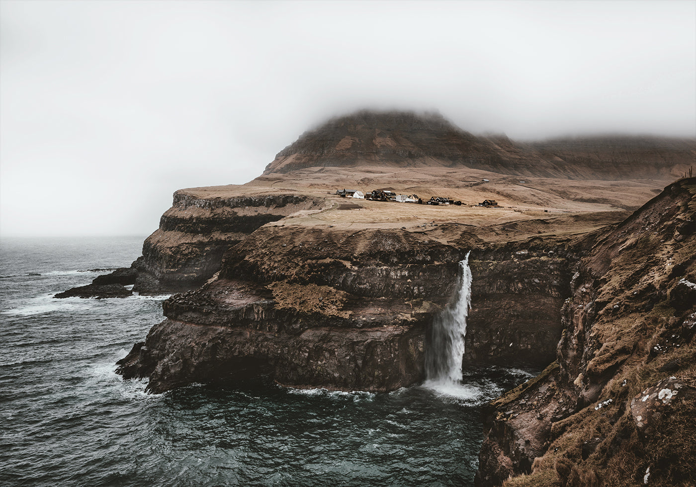 Múlafossur Waterfall Poster