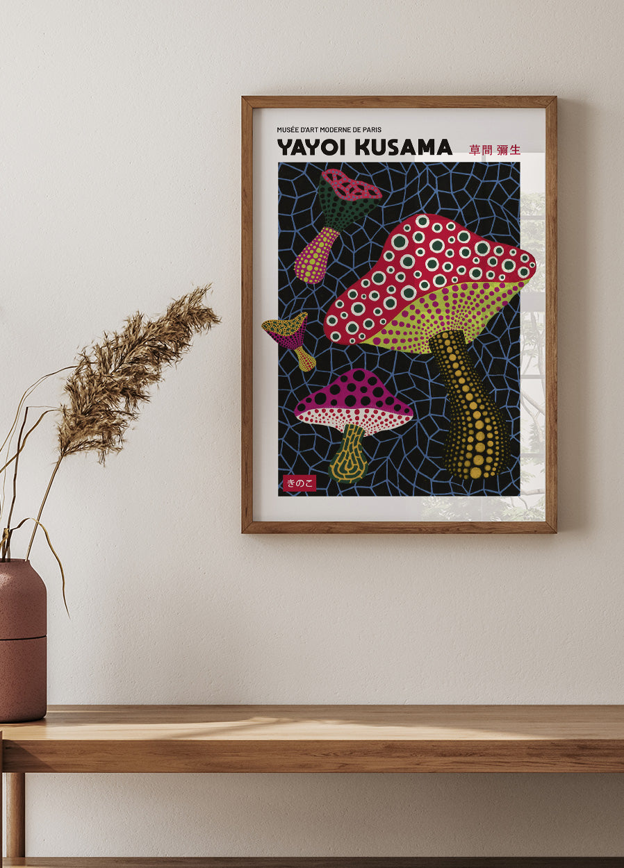 Infinity Mushrooms Pink Plakat by Yayoi Kusama - Posterbox.no