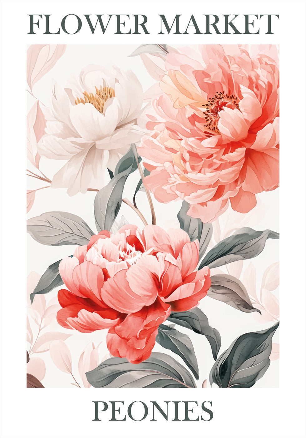 Peonies Pink Poster