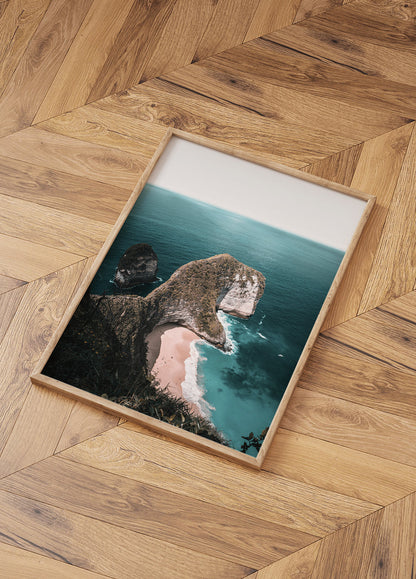 Rocks On Sea Shore Poster