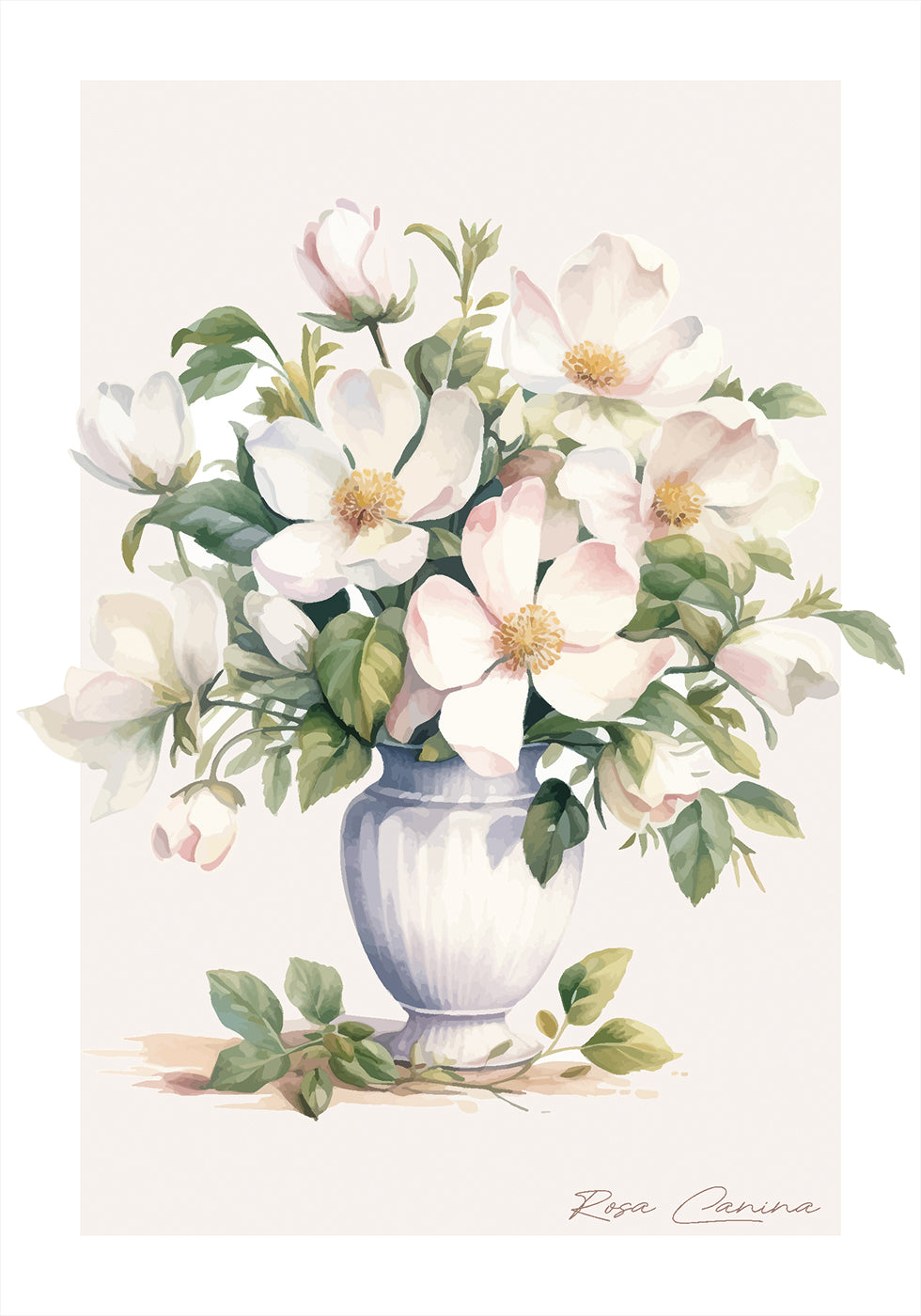 Dog Rose Floral Arrangement Poster