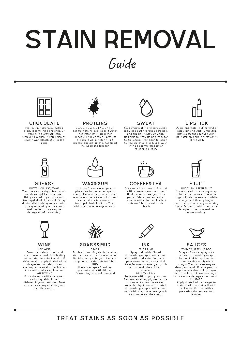 Stain Removal Guide Poster