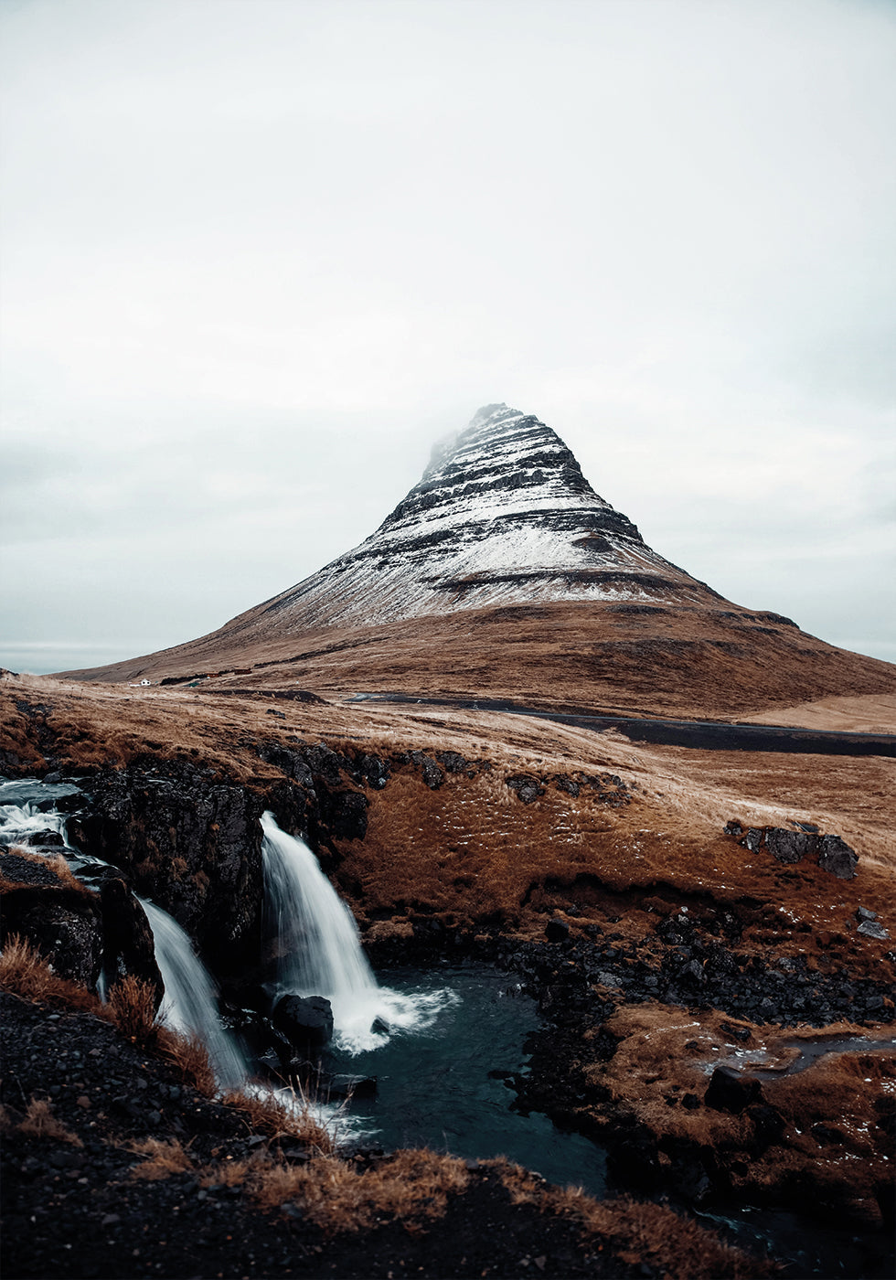 Kirkjufell Mountain and Waterfalls Poster