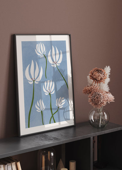 White Flowers Poster