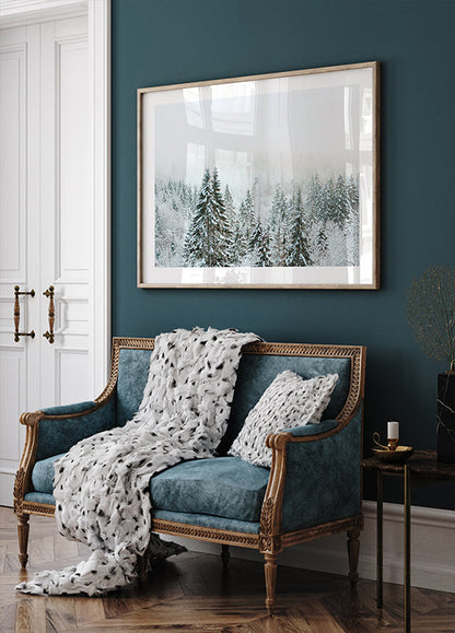 Snowy Fir Forest Poster