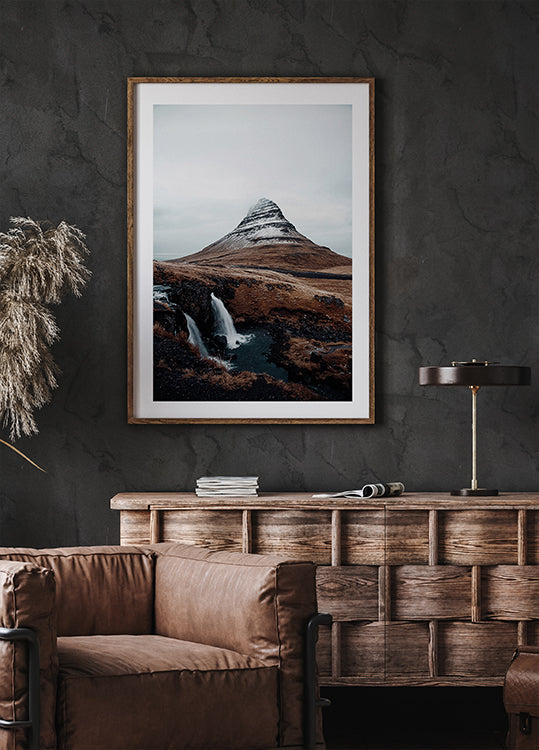 Kirkjufell Mountain and Waterfalls Poster