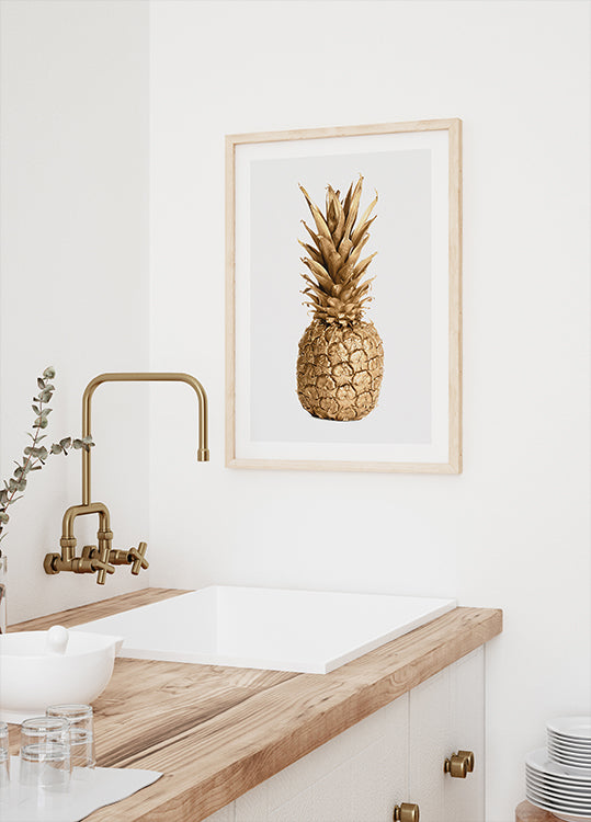 Gold Pineapple Poster